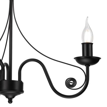 Suspension chaîne DONATO 3xE14/40W/230V noir
