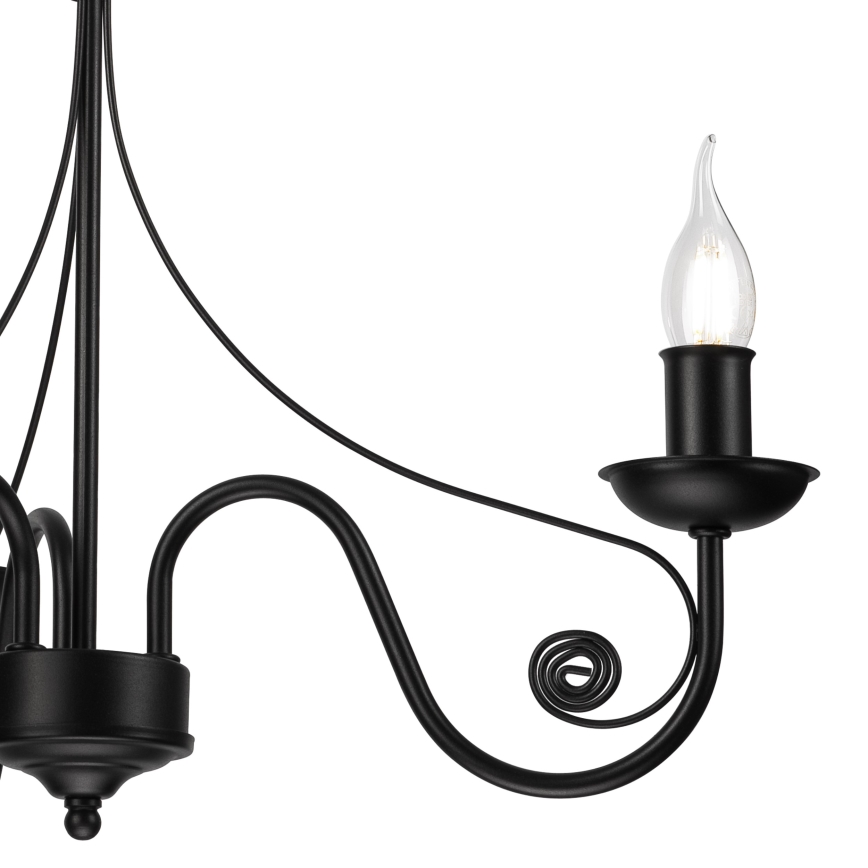 Suspension chaîne DONATO 3xE14/40W/230V noir