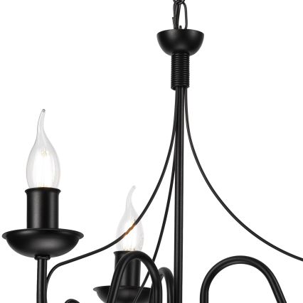 Suspension chaîne DONATO 3xE14/40W/230V noir
