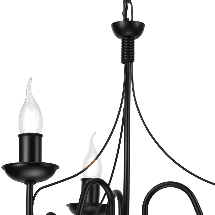 Suspension chaîne DONATO 3xE14/40W/230V noir