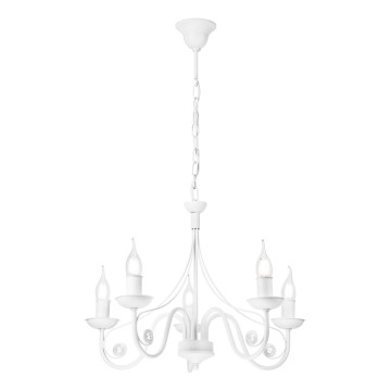 Suspension chaîne DONATO 5xE14/40W/230V blanc