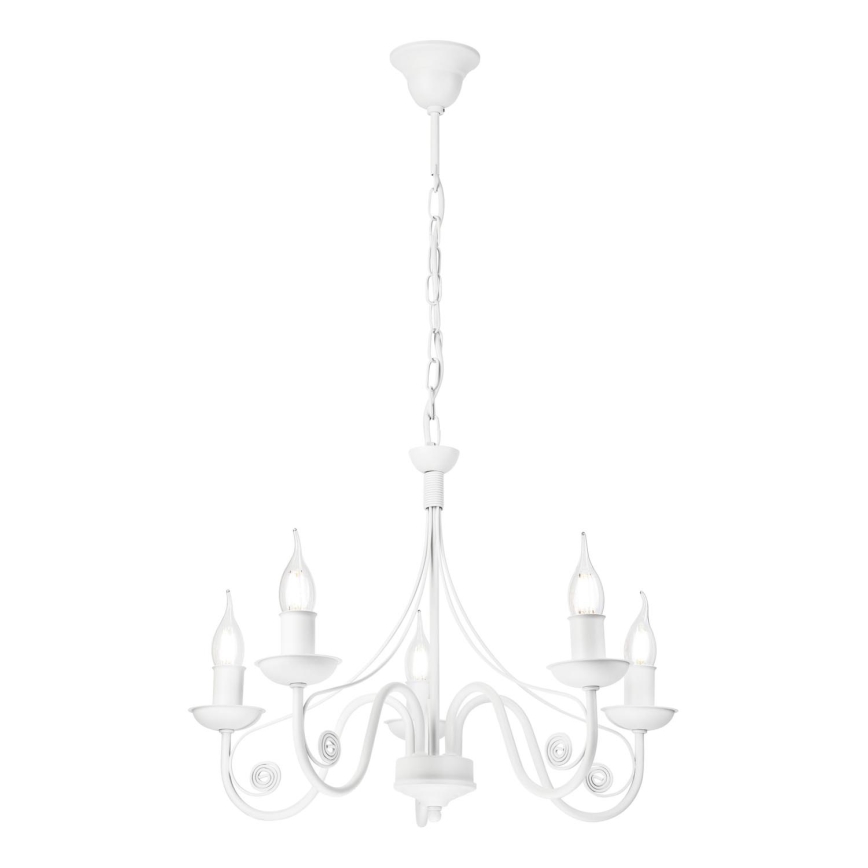 Suspension chaîne DONATO 5xE14/40W/230V blanc