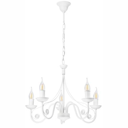 Suspension chaîne DONATO 5xE14/40W/230V blanc