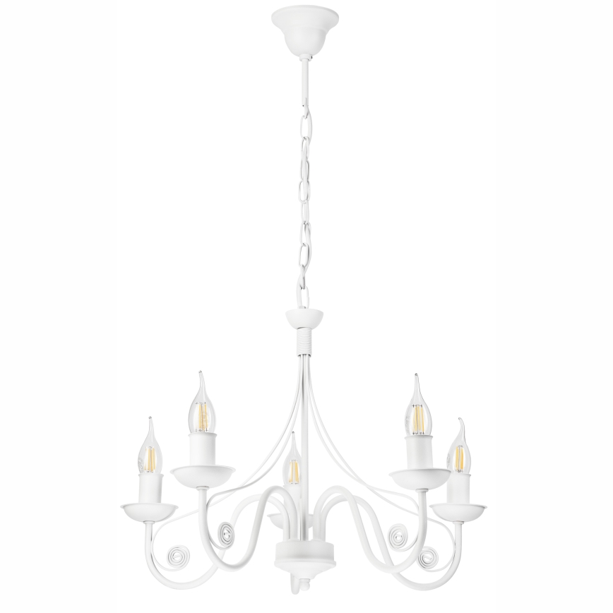 Suspension chaîne DONATO 5xE14/40W/230V blanc