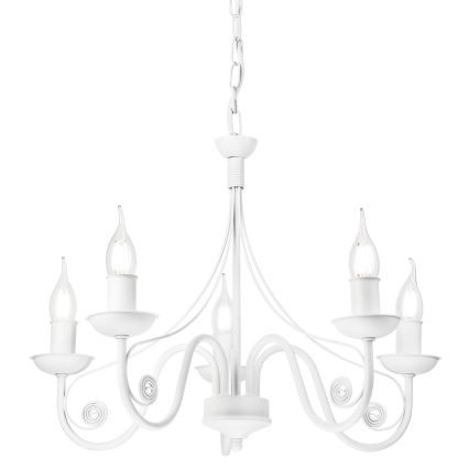 Suspension chaîne DONATO 5xE14/40W/230V blanc