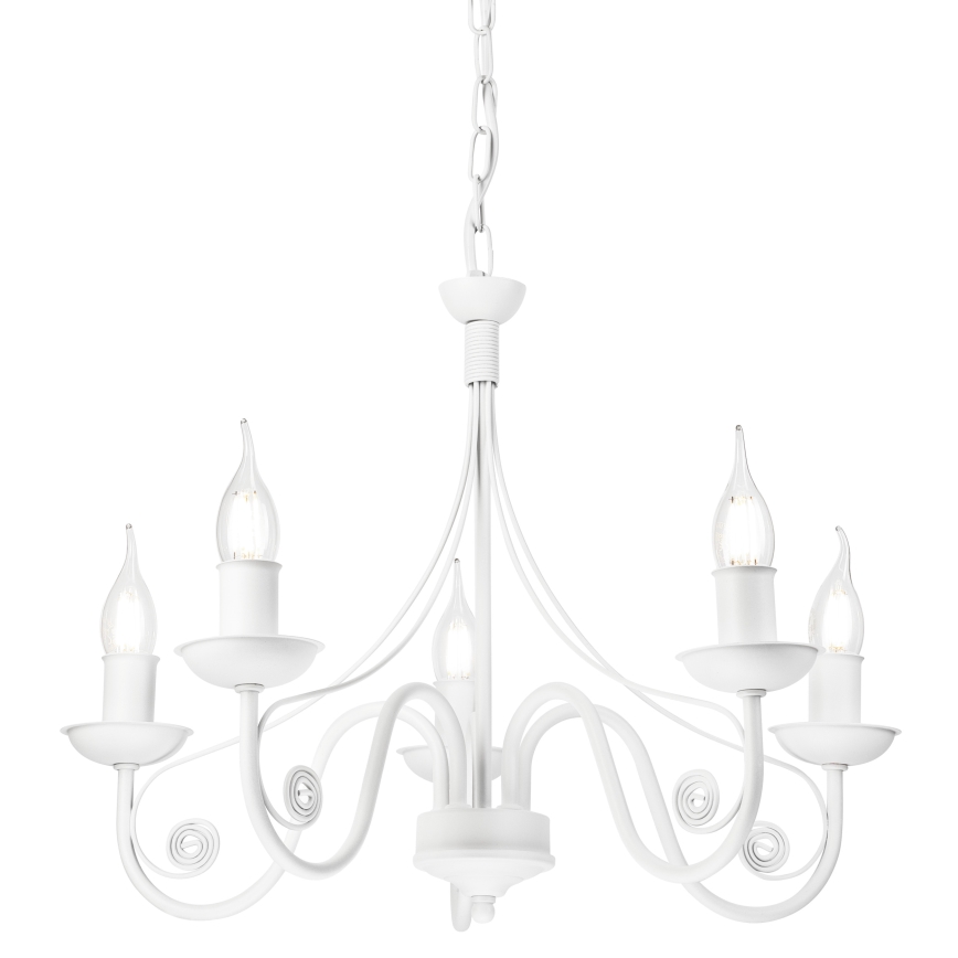 Suspension chaîne DONATO 5xE14/40W/230V blanc