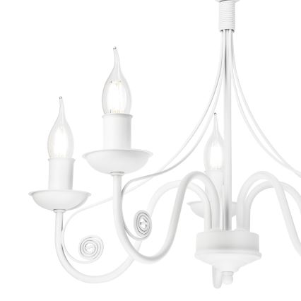 Suspension chaîne DONATO 5xE14/40W/230V blanc