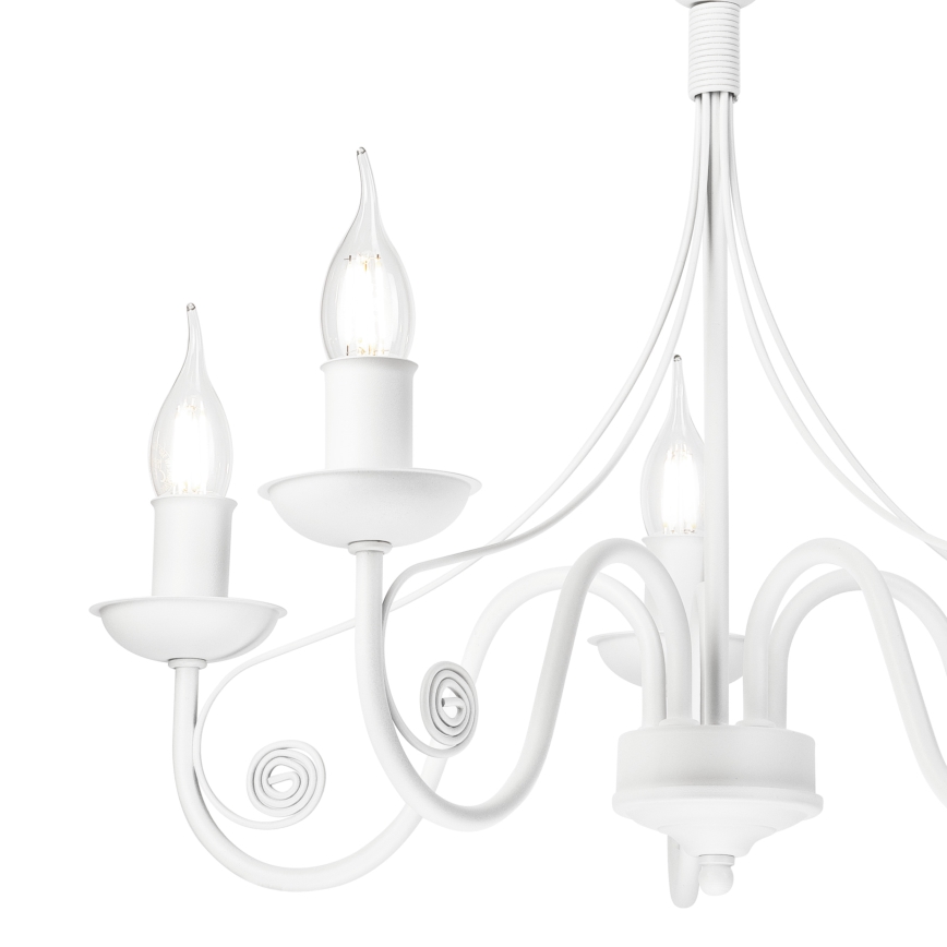Suspension chaîne DONATO 5xE14/40W/230V blanc