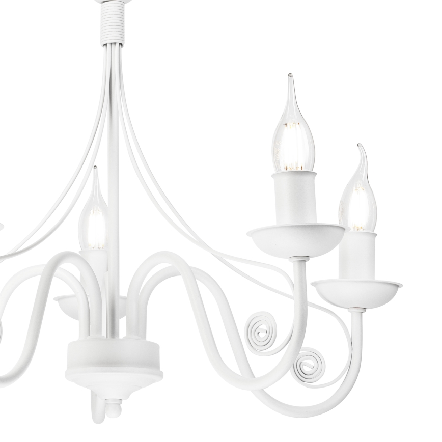 Suspension chaîne DONATO 5xE14/40W/230V blanc