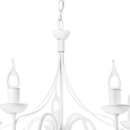 Suspension chaîne DONATO 5xE14/40W/230V blanc