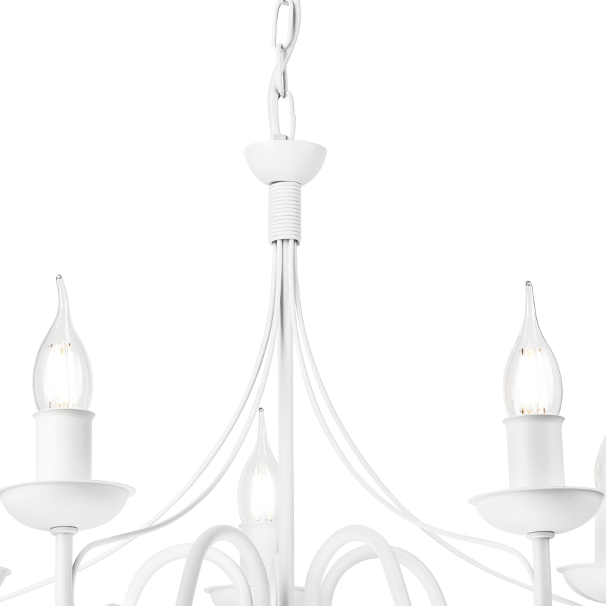 Suspension chaîne DONATO 5xE14/40W/230V blanc