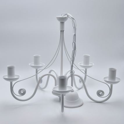Suspension chaîne DONATO 5xE14/40W/230V blanc