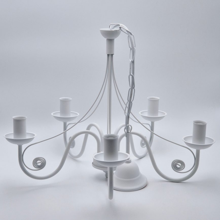 Suspension chaîne DONATO 5xE14/40W/230V blanc