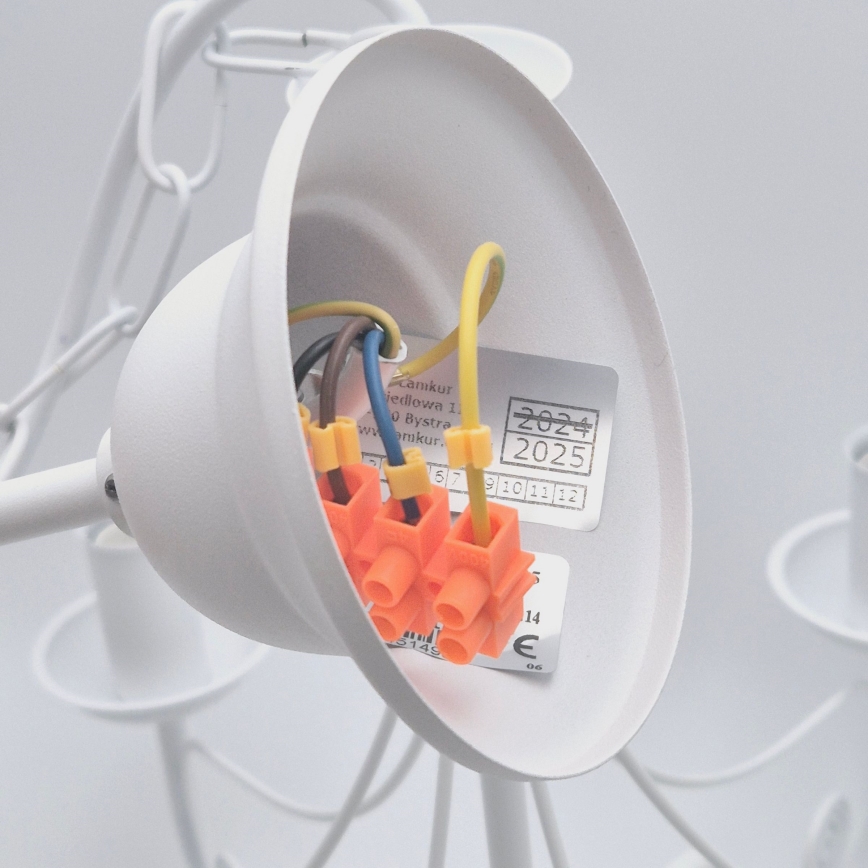 Suspension chaîne DONATO 5xE14/40W/230V blanc