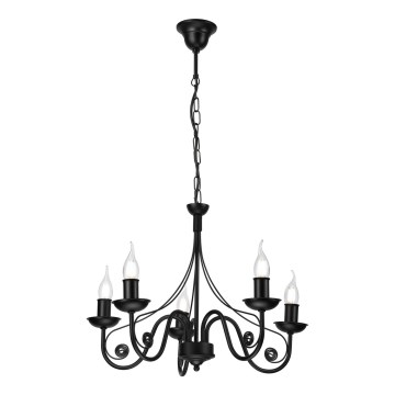 Suspension chaîne DONATO 5xE14/40W/230V noir