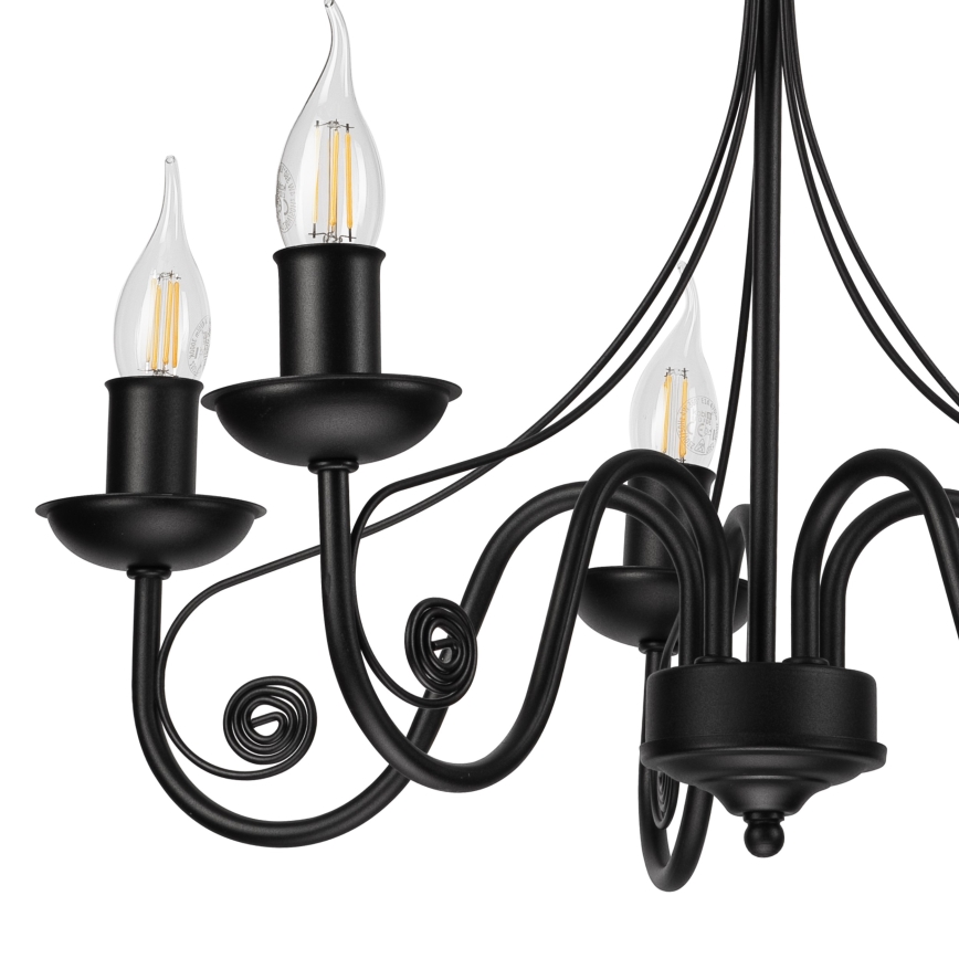 Suspension chaîne DONATO 5xE14/40W/230V noir