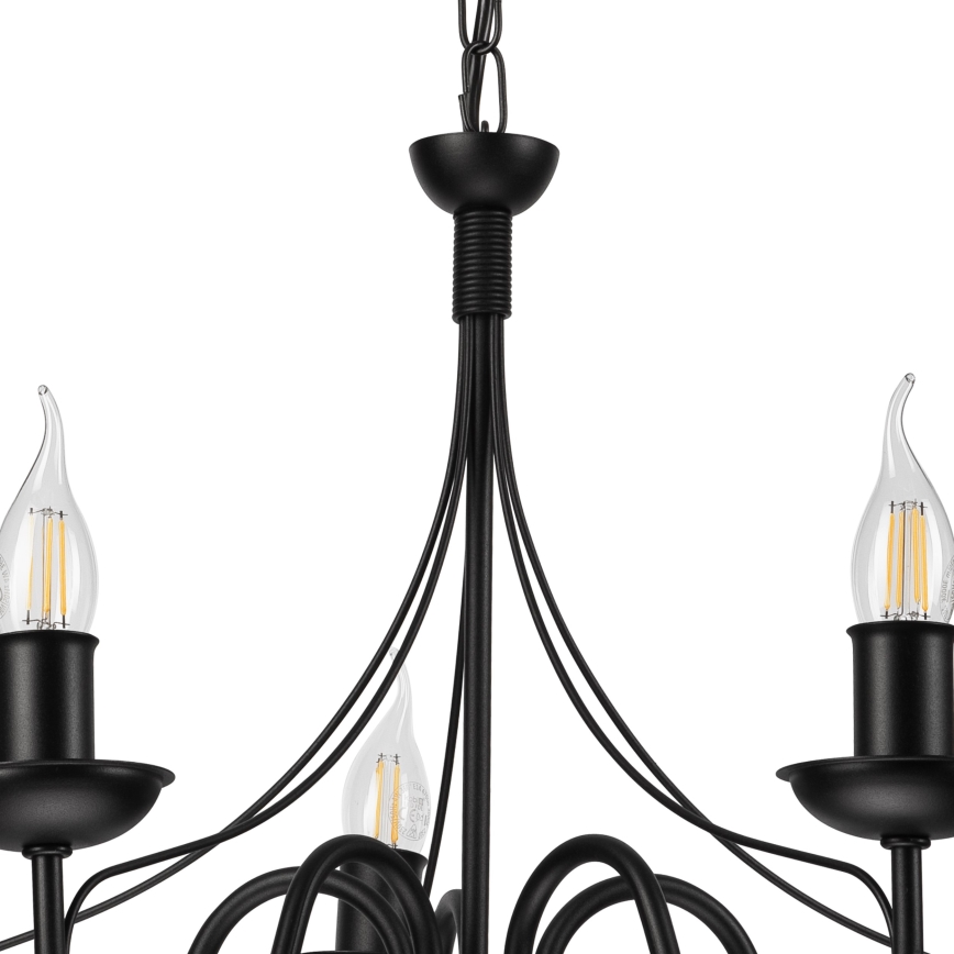 Suspension chaîne DONATO 5xE14/40W/230V noir