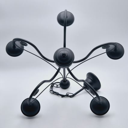 Suspension chaîne DONATO 5xE14/40W/230V noir
