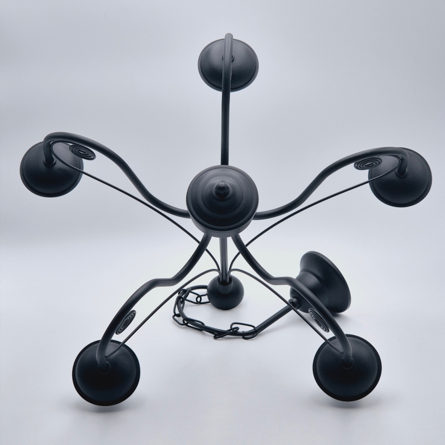 Suspension chaîne DONATO 5xE14/40W/230V noir