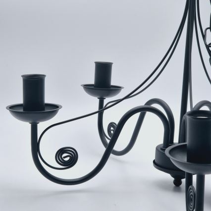 Suspension chaîne DONATO 5xE14/40W/230V noir