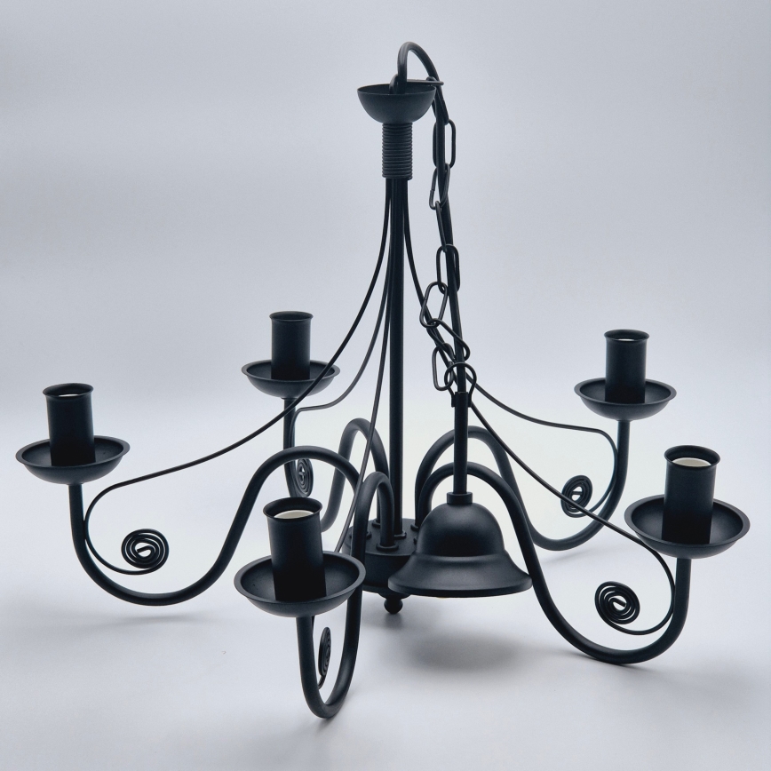 Suspension chaîne DONATO 5xE14/40W/230V noir