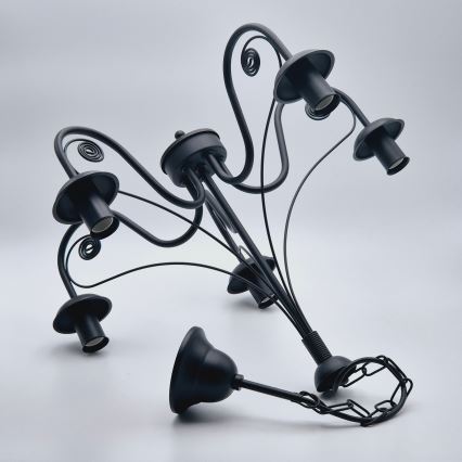 Suspension chaîne DONATO 5xE14/40W/230V noir