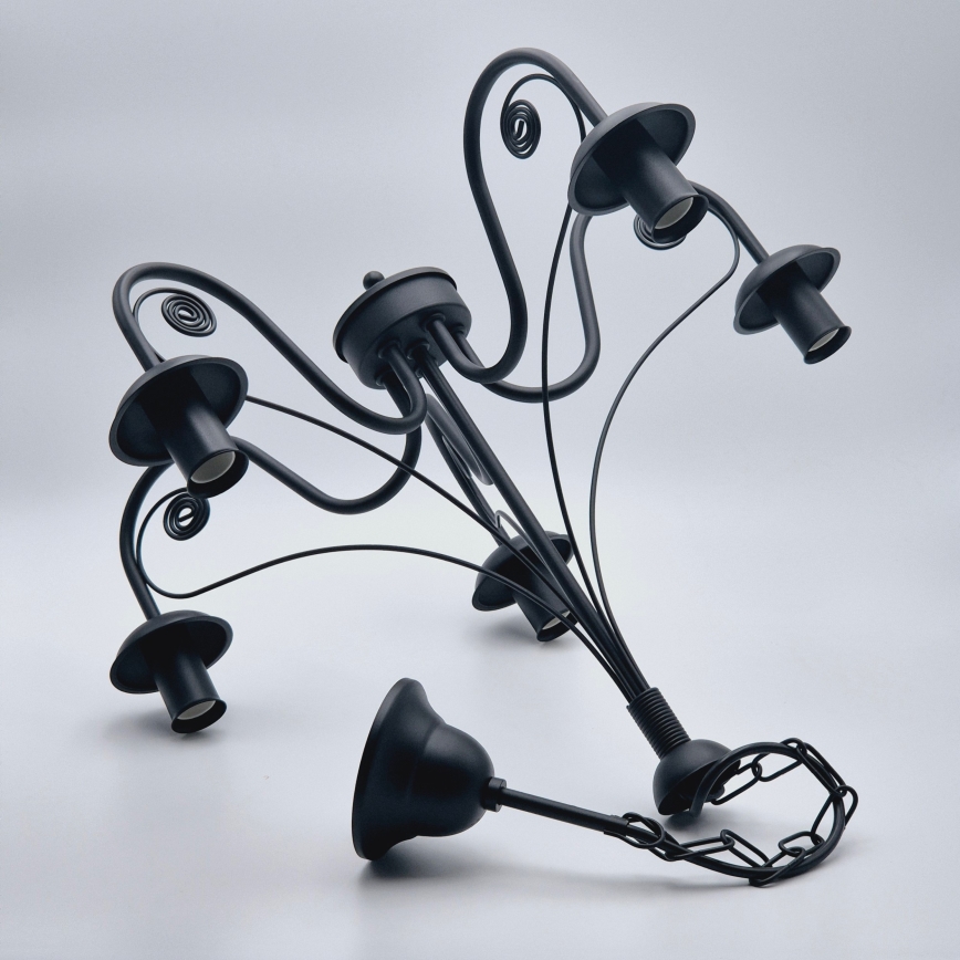 Suspension chaîne DONATO 5xE14/40W/230V noir