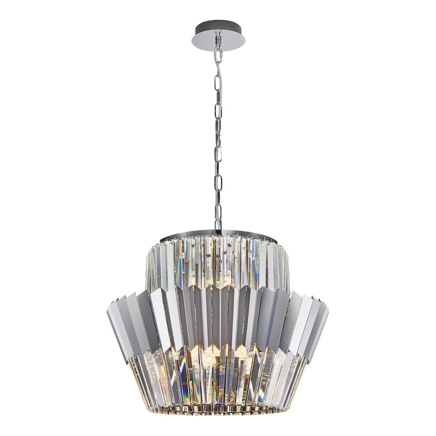 Suspension chaîne DONNA 12xE14/40W/230V d. 55 cm chrome mat