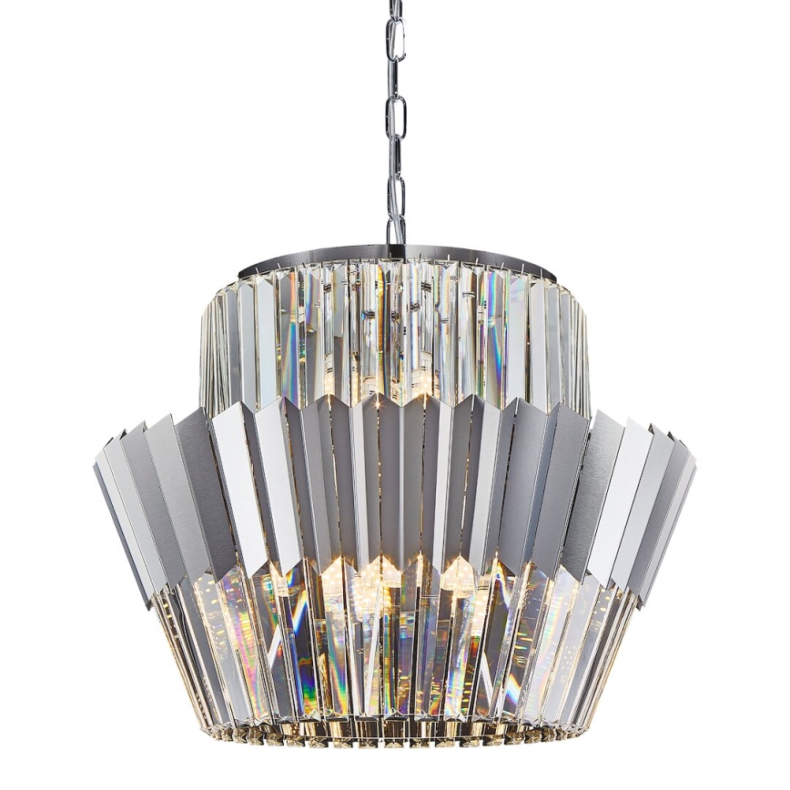 Suspension chaîne DONNA 12xE14/40W/230V d. 55 cm chrome mat