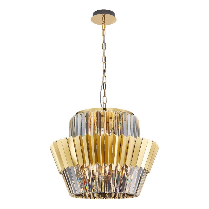 Suspension chaîne DONNA 12xE14/40W/230V d. 55 cm doré