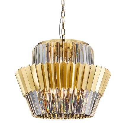 Suspension chaîne DONNA 12xE14/40W/230V d. 55 cm doré