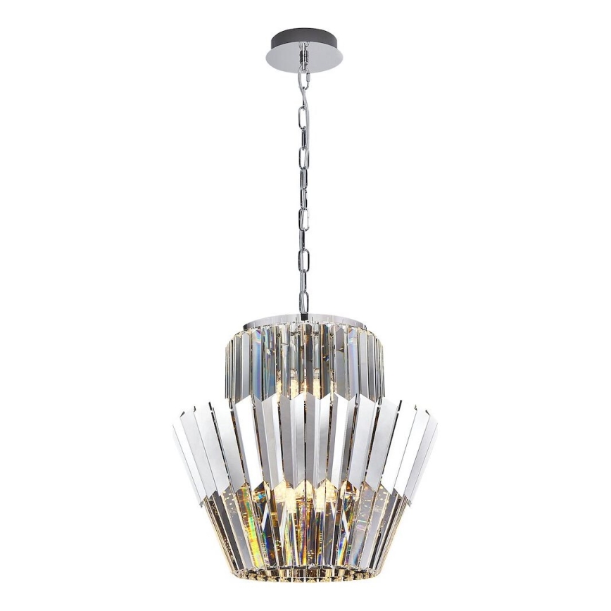 Suspension chaîne DONNA 9xE14/40W/230V d. 45 cm chrome mat