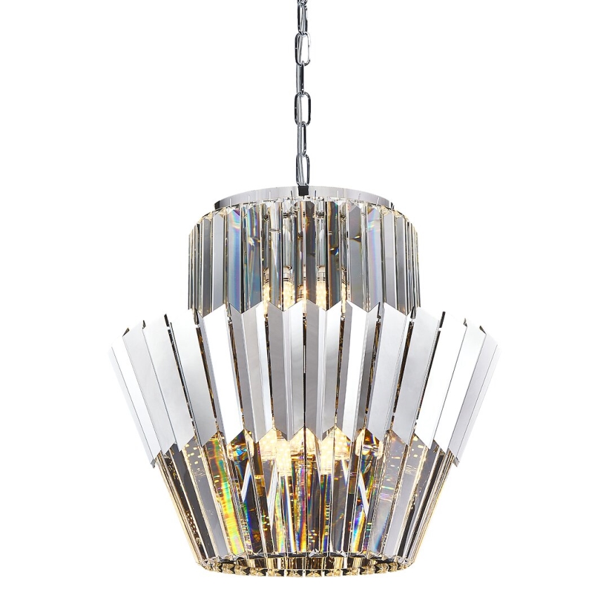 Suspension chaîne DONNA 9xE14/40W/230V d. 45 cm chrome mat