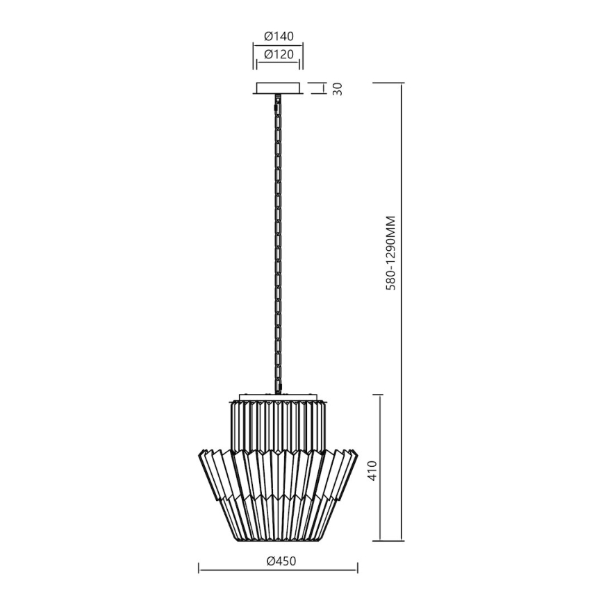 Suspension chaîne DONNA 9xE14/40W/230V d. 45 cm chrome mat
