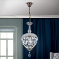 Suspension chaîne en cristal ARILA 1xE27/60W/230V d. 25 cm marron/patine
