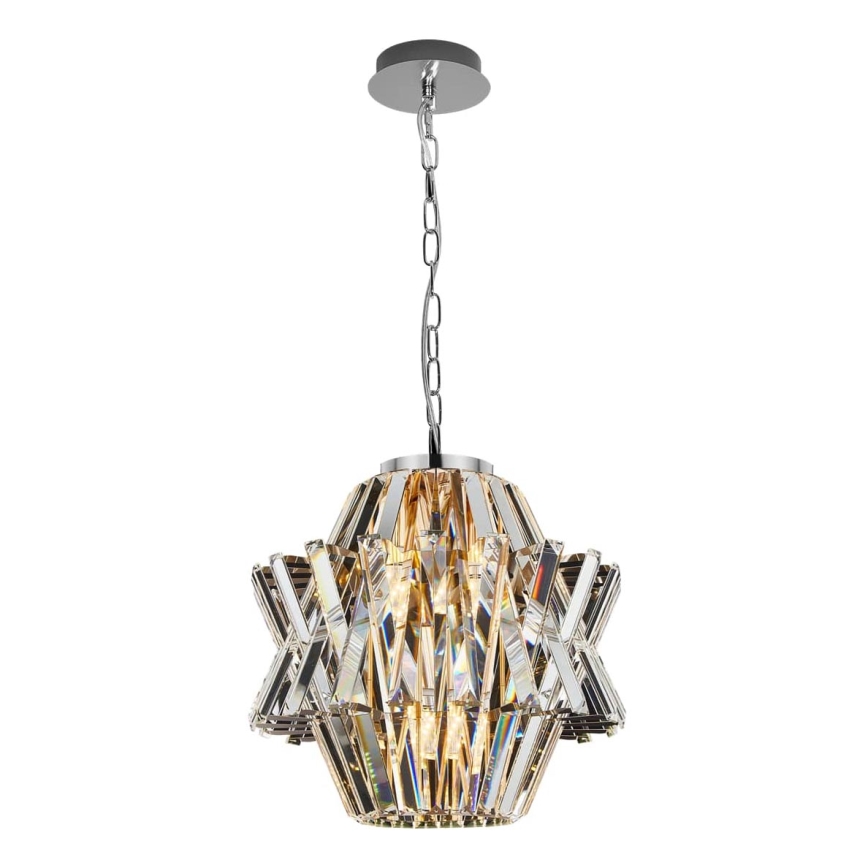 Suspension chaîne en cristal CROWN 4xE14/40W/230V chrome brillant