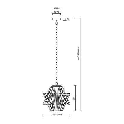 Suspension chaîne en cristal CROWN 4xE14/40W/230V chrome