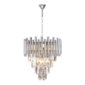 Suspension chaîne en cristal MADISON 9xE14/40W/230V chrome brillant