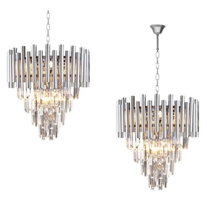 Suspension chaîne en cristal MADISON 9xE14/40W/230V chrome brillant