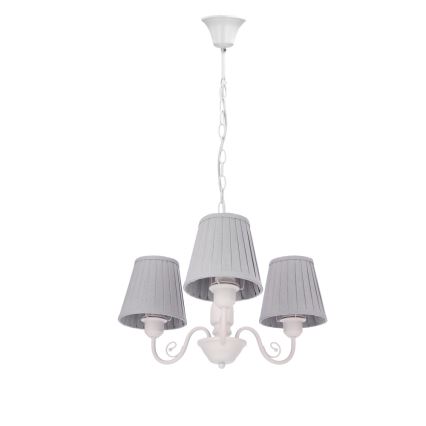 Suspension chaîne FIREZ 3xE27/40W/230V blanc/gris