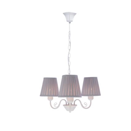 Suspension chaîne FIREZ 3xE27/40W/230V blanc/gris