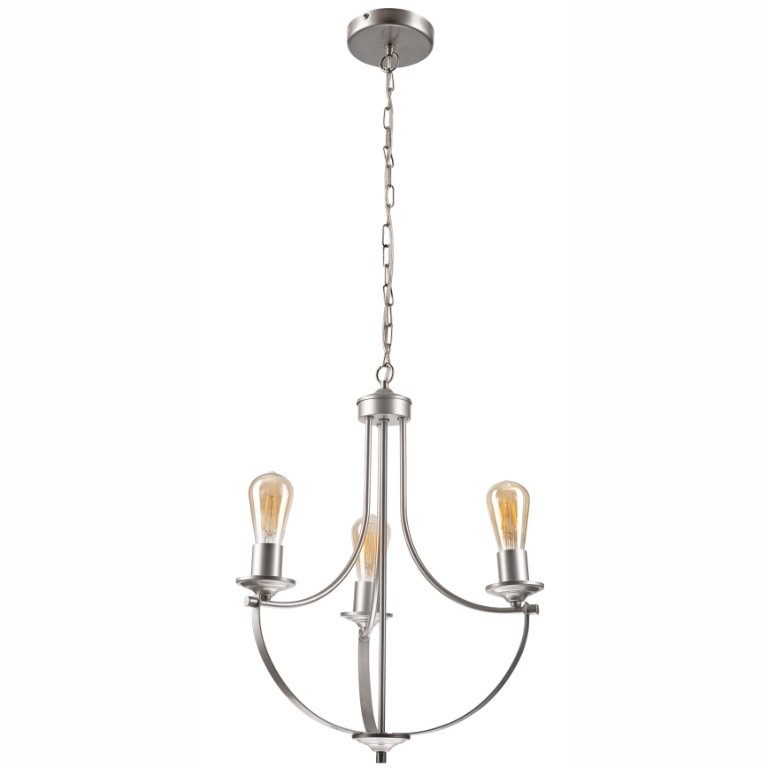Suspension chaîne GINA 3xE27/60W/230V chrome mat