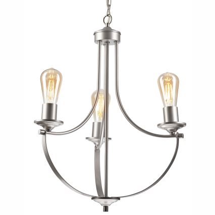 Suspension chaîne GINA 3xE27/60W/230V chrome mat