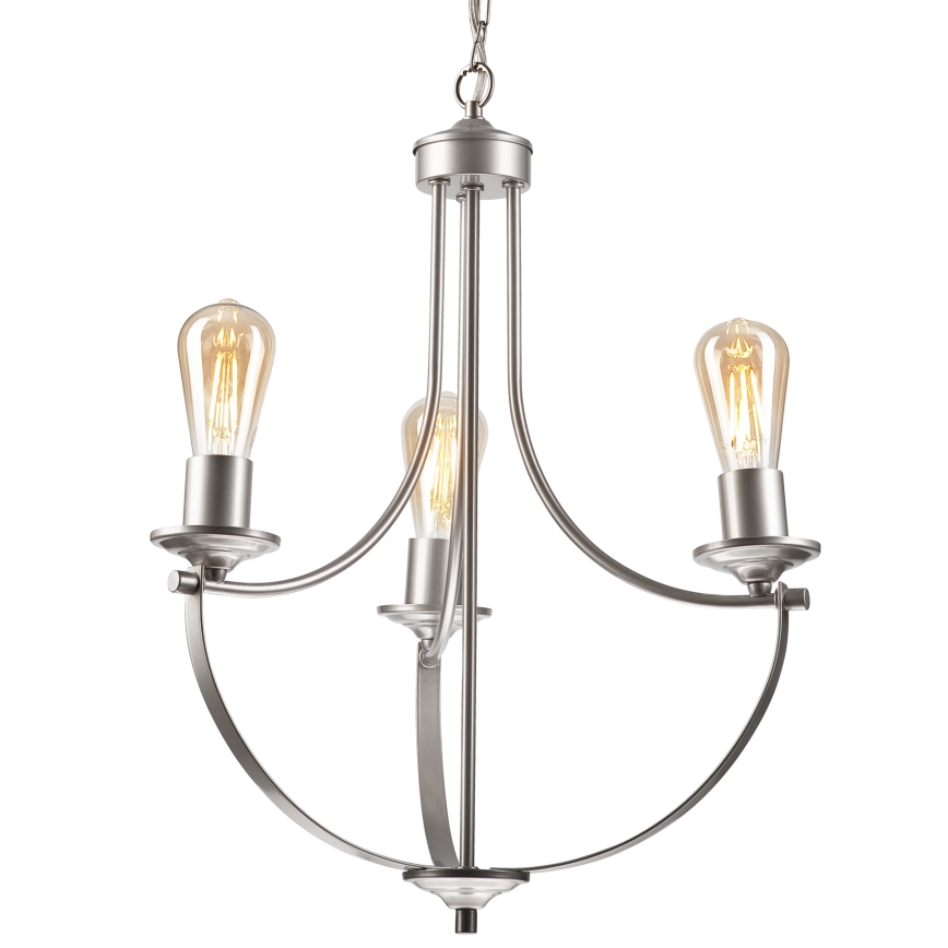 Suspension chaîne GINA 3xE27/60W/230V chrome mat