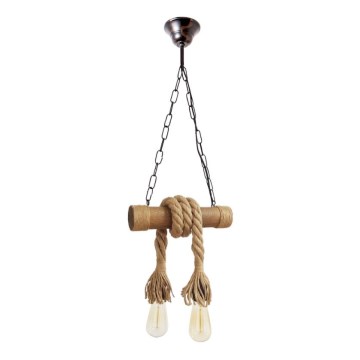 Suspension chaîne KOS 2xE27/60W/230V hêtre - FSC certifié
