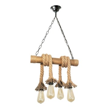 Suspension chaîne KOS 4xE27/60W/230V hêtre - FSC certifié