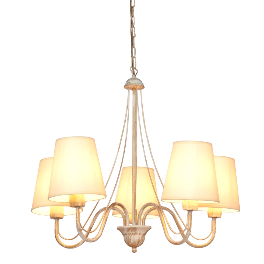 Suspension chaîne MALBO 5xE27/15W/230V beige