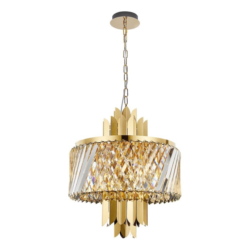 Suspension chaîne MARGOT 6xE14/40W/230V d. 43 cm doré