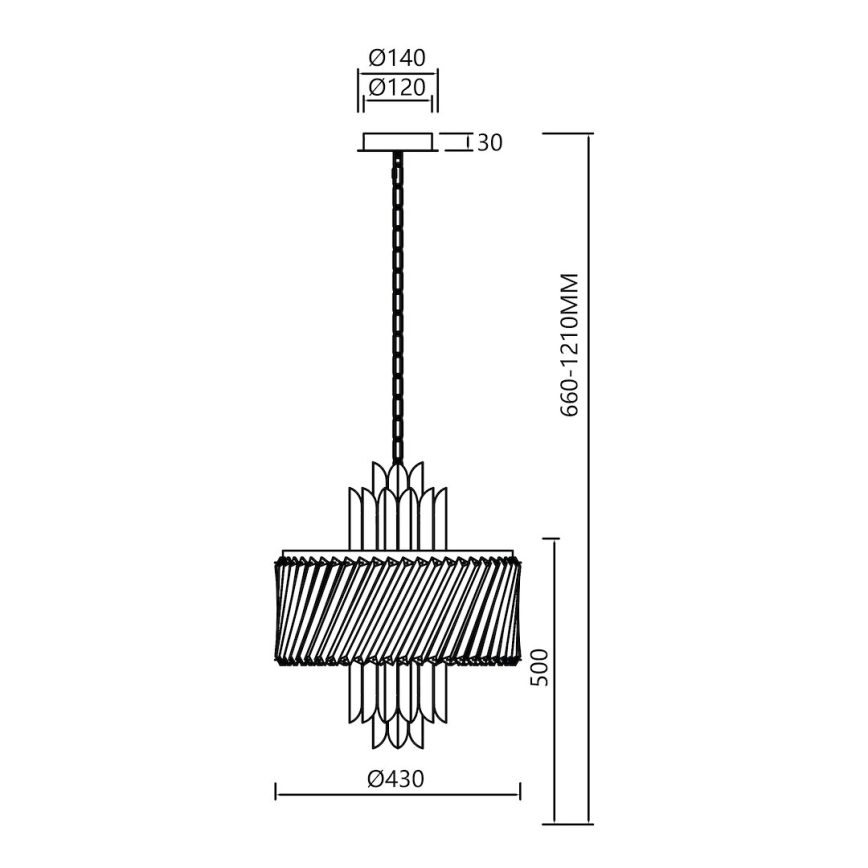 Suspension chaîne MARGOT 6xE14/40W/230V d. 43 cm doré