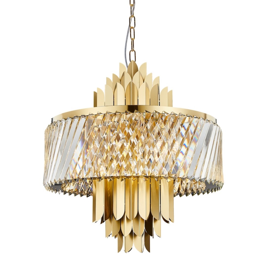 Suspension chaîne MARGOT 9xE14/40W/230V d. 55 cm doré